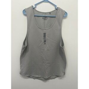 Rawgear Tank Top Mens Large Grey Muscle Gym Sleeveless Curved Hem Logo